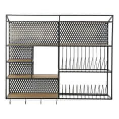 DKD Home Decor Police DKD Home Decor Natural Black Metal 5 polic MDF Wood (100 x 24 x 90 cm)