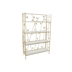 DKD Home Decor Police DKD Home Decor 100 x 30,5 x 160 cm Zlati kovinski les Beli bambus MDF les