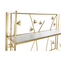 DKD Home Decor Police DKD Home Decor 100 x 30,5 x 160 cm Zlati kovinski les Beli bambus MDF les