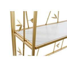 DKD Home Decor Police DKD Home Decor 100 x 30,5 x 160 cm Zlati kovinski les Beli bambus MDF les