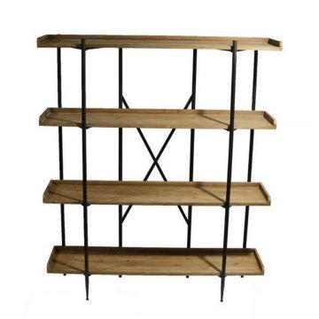 DKD Home Decor Police DKD Home Decor S3023707 Fir Natural Black Metal 4 police (150 x 35 x 180 cm)