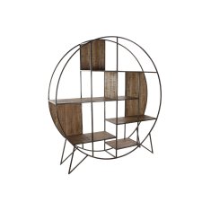 DKD Home Decor Police DKD Home Decor Črna kovina Rjava akacija Vintage (175 x 36 x 183 cm)
