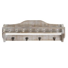 DKD Home Decor Police DKD Home Decor Wood Brown White 1 police (60 x 12 x 23 cm)