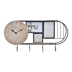DKD Home Decor Police DKD Home Decor Črna kovinska lesena rjava 1 polica (52 x 10 x 26 cm)