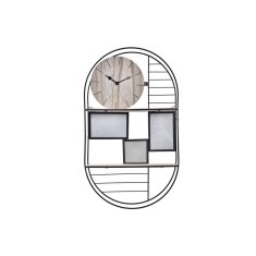 DKD Home Decor Police DKD Home Decor Črna kovinska lesena rjava 2 polici (33 x 10 x 60 cm)