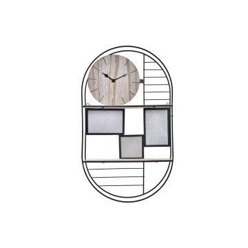 DKD Home Decor Police DKD Home Decor Črna kovinska lesena rjava 2 polici (33 x 10 x 60 cm)