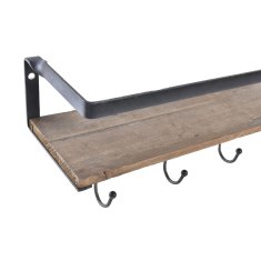DKD Home Decor Shelve DKD Home Decor Stenski obešalnik MDF Wood 61 x 14 x 19,5 cm Kovina