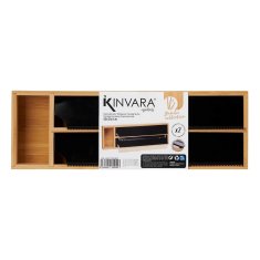 Kinvara Dozator za dvojno folijo Naravna črna iz nerjavečega jekla Bambus (40 x 7 x 13 cm)