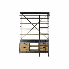 DKD Home Decor Police DKD Home Decor 164 x 47 x 226 cm Naravna črna Kovinski les Recikliran les