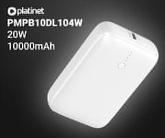 Platinet PMPB10DL104W powerbank polnilna baterija, 10000 mAh, PD 3.0, USB-A, USB-C, bela