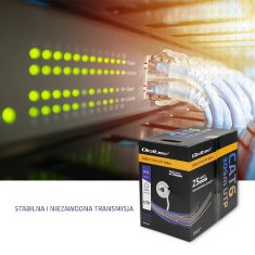 Qoltec UTP omrežni kabel/zasukana parica | CAT6 | 305 m | PVC siv