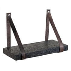 BigBuy Police 40 x 18 x 28 cm Črni les Usnje