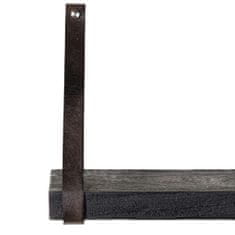 BigBuy Police 40 x 18 x 28 cm Črni les Usnje