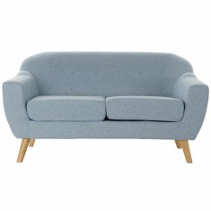 DKD Home Decor 2-sedežna zofa DKD Home Decor Poliester Gumijasti les Nebo modra (146 x 84 x 82 cm)