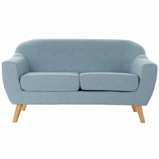 DKD Home Decor 2-sedežna zofa DKD Home Decor Poliester Gumijasti les Nebo modra (146 x 84 x 82 cm)