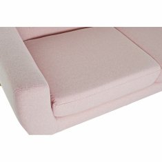 DKD Home Decor 3-sedežna zofa DKD Home Decor Poliester Gumijasti les Svetlo roza (172 x 80 x 81 cm)