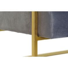 DKD Home Decor Kavč DKD Home Decor Grey Polyester Metal Golden Glam (128 x 70 x 76 cm)