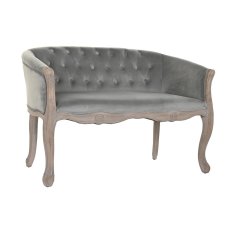 DKD Home Decor Kavč DKD Home Decor 107 x 60 x 69 cm Siv žamet Gumijasti les
