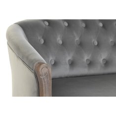 DKD Home Decor Kavč DKD Home Decor 107 x 60 x 69 cm Siv žamet Gumijasti les