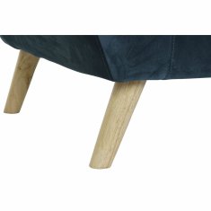 DKD Home Decor 2-sedežna zofa DKD Home Decor 146 x 72 x 82 cm Scandi Naravna turkizna Žamet Gumijasti les Plastika Moderno
