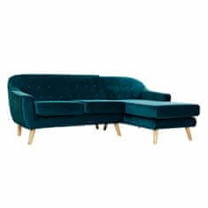 DKD Home Decor Sedežna garnitura DKD Home Decor Turkizna Naravna Poliester Gumijasti les Plastika 81 cm 230 x 144 x 84 cm