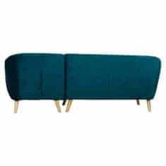 DKD Home Decor Sedežna garnitura DKD Home Decor Turkizna Naravna Poliester Gumijasti les Plastika 81 cm 230 x 144 x 84 cm