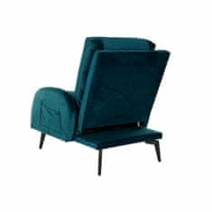 DKD Home Decor Sedežna garnitura DKD Home Decor Black Metal Turquoise Polyester 2 kosa (74 x 85 x 80 cm)