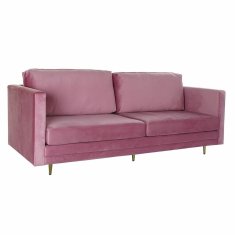 DKD Home Decor 3-sedežna zofa DKD Home Decor Pink Golden Metal Poliester (210 x 78 x 85 cm)