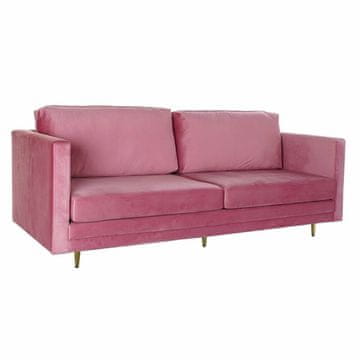 DKD Home Decor 3-sedežna zofa DKD Home Decor Pink Golden Metal Poliester (210 x 78 x 85 cm)