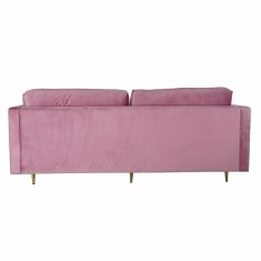 DKD Home Decor 3-sedežna zofa DKD Home Decor Pink Golden Metal Poliester (210 x 78 x 85 cm)