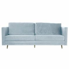 DKD Home Decor Kavč DKD Home Decor 210 x 78 x 85 cm šestdeseta zlata kovinska žametna nebesno modra