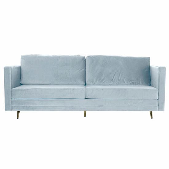 DKD Home Decor Kavč DKD Home Decor 210 x 78 x 85 cm šestdeseta zlata kovinska žametna nebesno modra