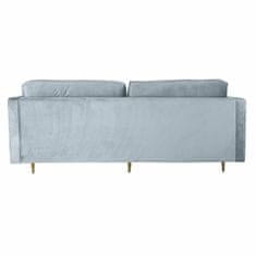 DKD Home Decor Kavč DKD Home Decor 210 x 78 x 85 cm šestdeseta zlata kovinska žametna nebesno modra