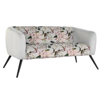 DKD Home Decor Kavč DKD Home Decor Črna bež kovina poliester Shabby Chic (140 x 71 x 71 cm)