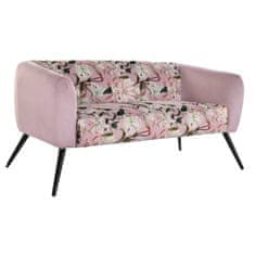 DKD Home Decor Kavč DKD Home Decor Črna roza Kovina Poliester Shabby Chic (140 x 71 x 71 cm)