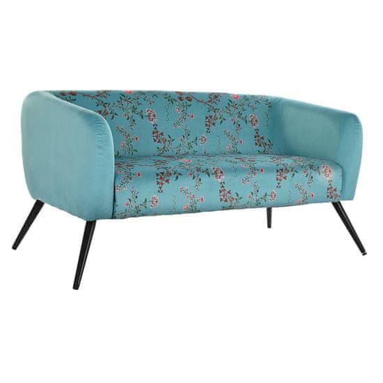 DKD Home Decor Kavč DKD Home Decor Črna kovina Poliester Zeleno cvetje Shabby Chic (140 x 71 x 71 cm)