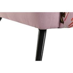 DKD Home Decor Kavč DKD Home Decor Črna roza Kovina Poliester Shabby Chic (140 x 71 x 71 cm)
