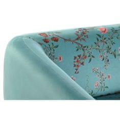 DKD Home Decor Kavč DKD Home Decor Črna kovina Poliester Zeleno cvetje Shabby Chic (140 x 71 x 71 cm)