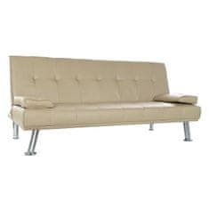 DKD Home Decor Sedežna garnitura DKD Home Decor Bež Kovina Poliester Gumijasti les (185 x 80 x 88 cm)