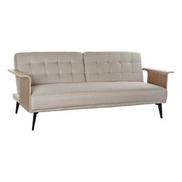 DKD Home Decor Sofa DKD Home Decor 203 x 87 x 81 cm Črna bež kovina rjava
