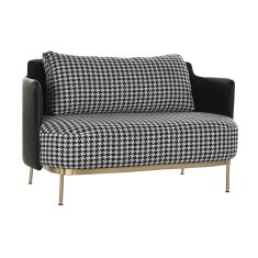 DKD Home Decor Sedežna garnitura DKD Home Decor Bela črna zlata kovinska plastična pasja polt sodobna 130 x 80 x 80 cm