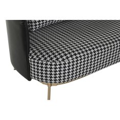 DKD Home Decor Sedežna garnitura DKD Home Decor Bela črna zlata kovinska plastična pasja polt sodobna 130 x 80 x 80 cm