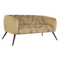 DKD Home Decor Kavč DKD Home Decor Rumena črna kovinska rože Moderno Shabby Chic 140 x 71 x 71 cm