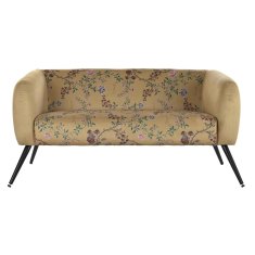 DKD Home Decor Kavč DKD Home Decor Rumena črna kovinska rože Moderno Shabby Chic 140 x 71 x 71 cm