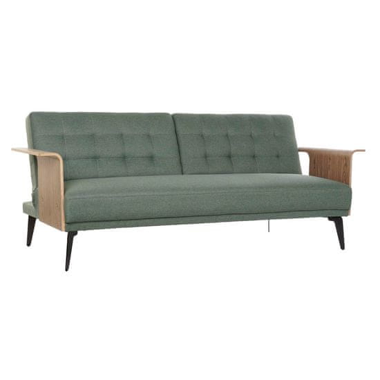 DKD Home Decor Sofa DKD Home Decor 203 x 87 x 81 cm črna kovina rjava zelena