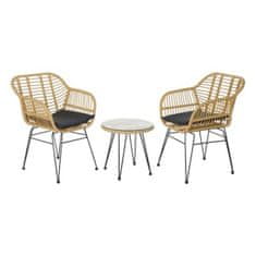 DKD Home Decor Garnitura mize z 2 stoloma DKD Home Decor Metal Rattan (3 kosi)