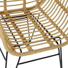 DKD Home Decor Garnitura mize z 2 stoloma DKD Home Decor Metal Rattan (3 kosi)