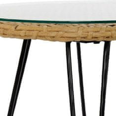 DKD Home Decor Garnitura mize z 2 stoloma DKD Home Decor Metal Rattan (3 kosi)