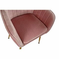 DKD Home Decor Stol z nasloni za roke DKD Home Decor Pink 56 x 57 x 85 cm Golden Metal