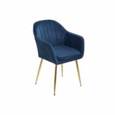 DKD Home Decor Stol z nasloni za roke DKD Home Decor 56 x 57 x 85 cm Modra zlata kovina